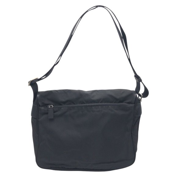 PRADA Black Nylon Triangle Logo Messenger Bag - Picture 2 of 10